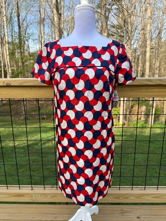 Milly Dresses & Skirts - Milly Red, Navy & White Geometric Mini Dress NWT